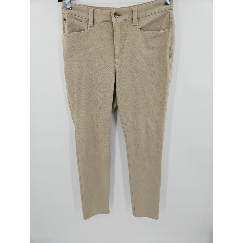 Orvis Womens Tan Khaki 5-Pocket Slim Straight Stretch Twill Pants Size 8